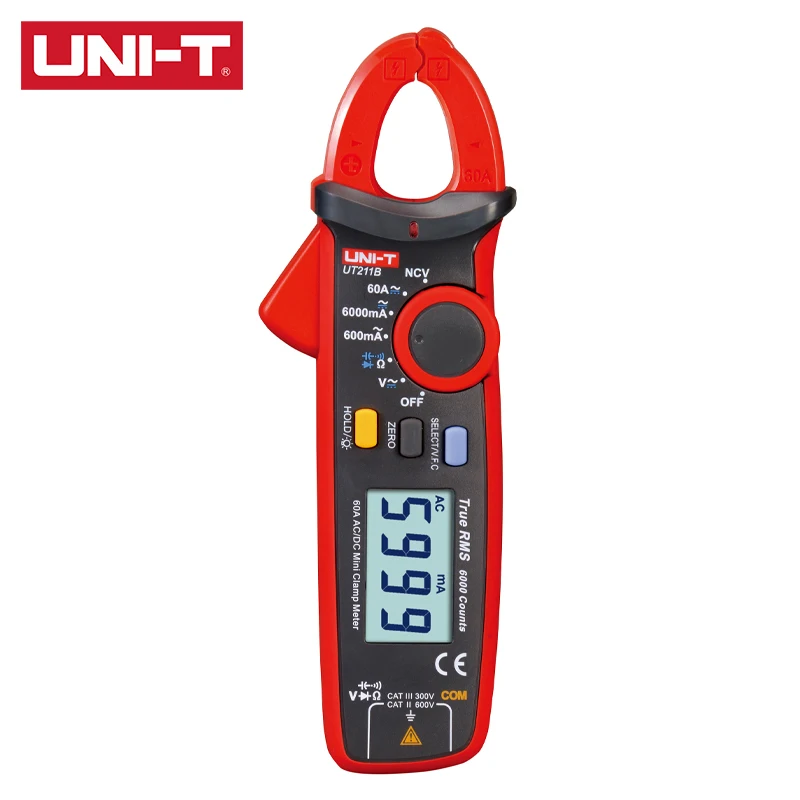 UNI-T UT211B 60A Mini Clamp Meter True RMS Data Retention LCD Backlight VFC Frequency Conversion Function Zero Measurement
UNI-T UT211B 60A Mini Clamp Meter True RMS Data Retention LCD Backlight VFC Frequency Conversion Function Zero Measurement