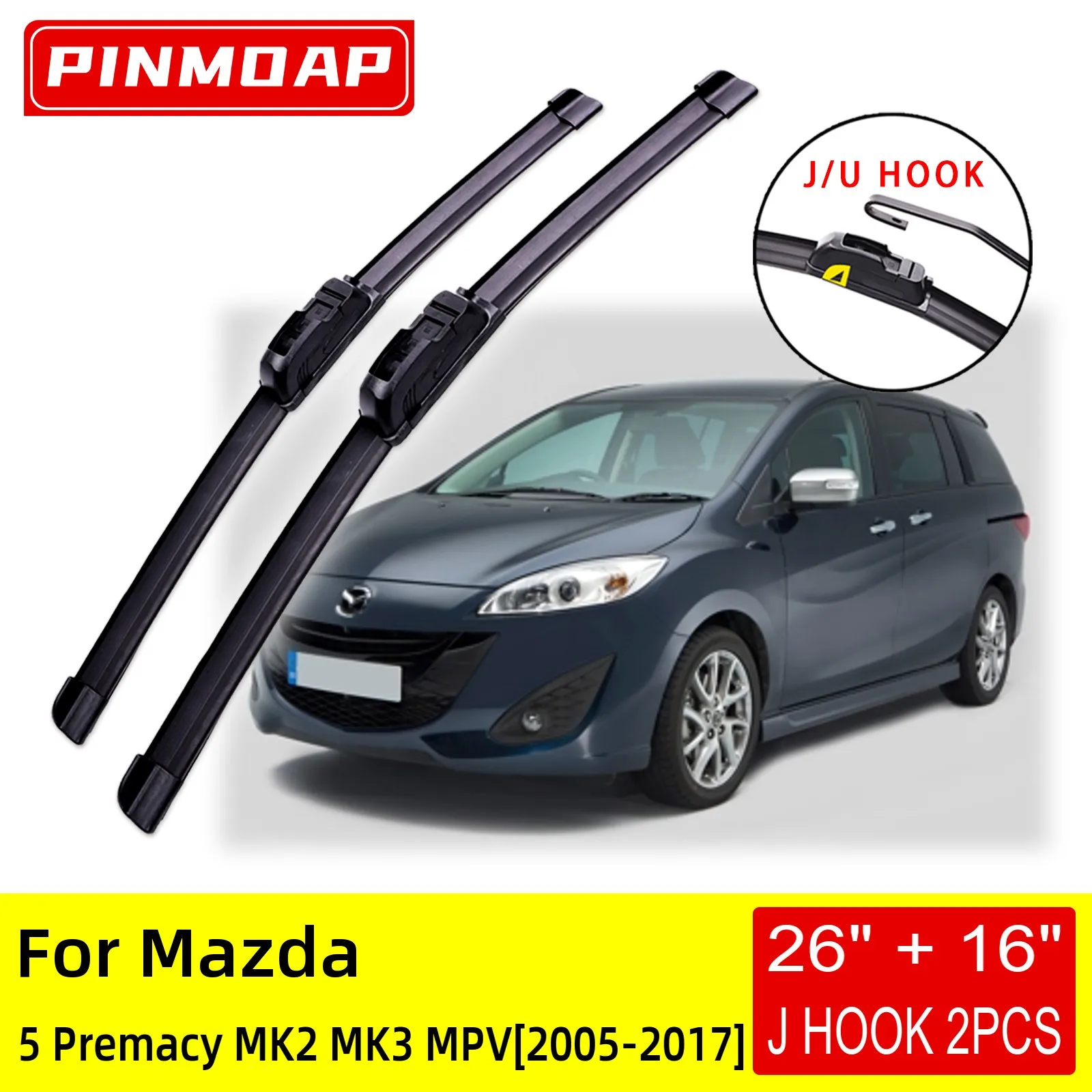 For Mazda 5 Premacy MK2 MK3 MPV 2010 2011 2012 2013 2014 2015 2016 2017 Front Wiper Blades Brushes Cutter Accessories U J Hook
For Mazda 5 Premacy MK2 MK3 MPV 2010 2011 2012 2013 2014 2015 2016 2017 Front Wiper Blades Brushes Cutter Accessories U J Hook