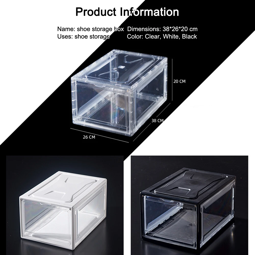 Shoe Box Stackable Shoes Organizer Clear Plastic with Magnetic Door for Sneaker Collection
Shoe Box Stackable Shoes Organizer Clear Plastic with Magnetic Door for Sneaker Collection