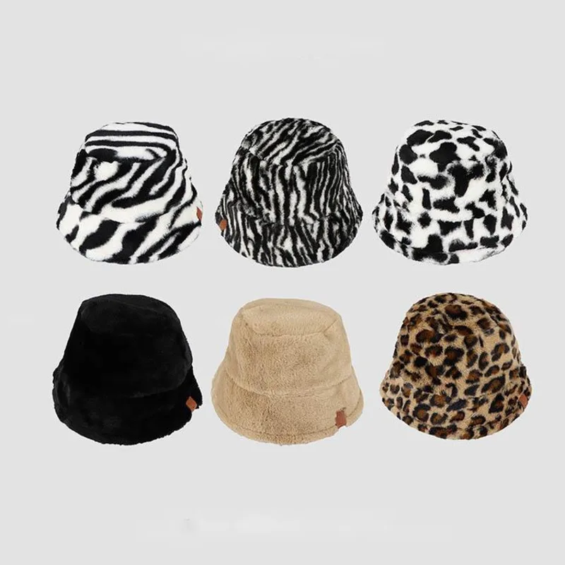 Winter Cow Leopard Faux Fur Fluffy Bucket Hats Women Outdoor Warm Sun Hat Soft Velvet Furly Fisherman Cap Girl Fashion Panama
Winter Cow Leopard Faux Fur Fluffy Bucket Hats Women Outdoor Warm Sun Hat Soft Velvet Furly Fisherman Cap Girl Fashion Panama