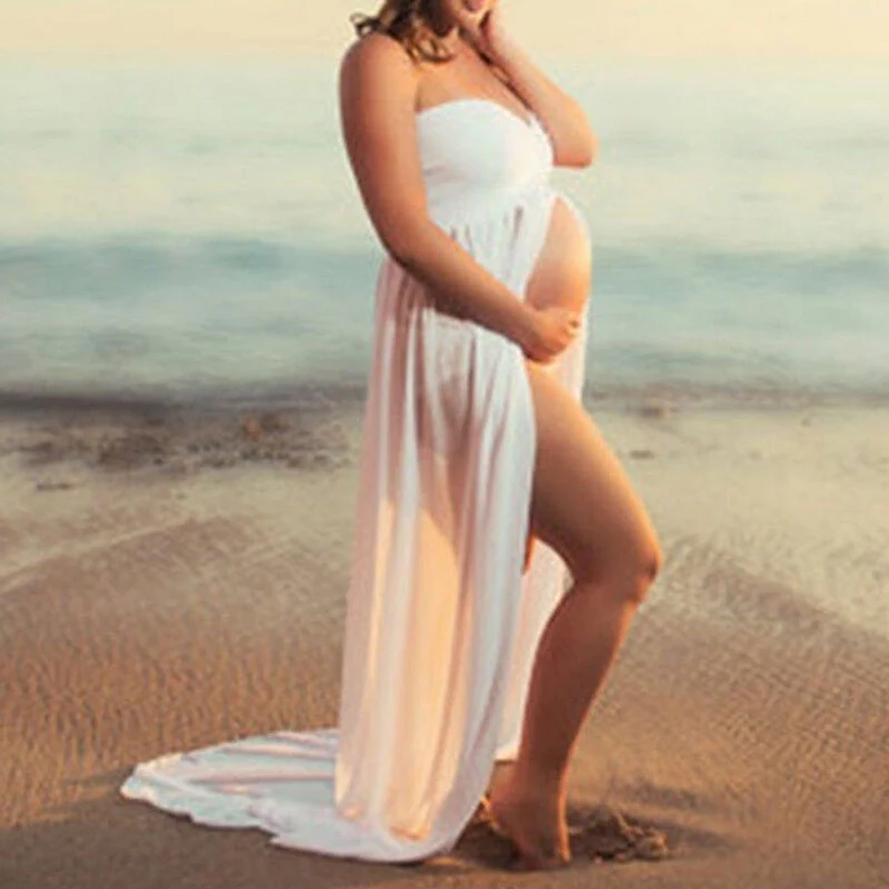 Slit-Front Pregnant Maternity Dresses For Pregnancy Pregnant Clothes Maxi Gown Women Sexy Photo Shoot Photography Props Clothing 
Slit-Front Pregnant Maternity Dresses For Pregnancy Pregnant Clothes Maxi Gown Women Sexy Photo Shoot Photography Props Clothing