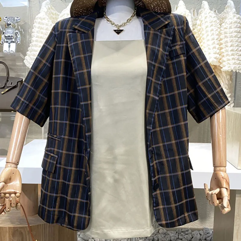 SHENGPALAE Fashion Temperament Blue Blazer Women's Autumn 2021 New Notched Loose Single Breasted Short Sleeve Suit Jacket 5E2762
SHENGPALAE Fashion Temperament Blue Blazer Women's Autumn 2021 New Notched Loose Single Breasted Short Sleeve Suit Jacket 5E2762