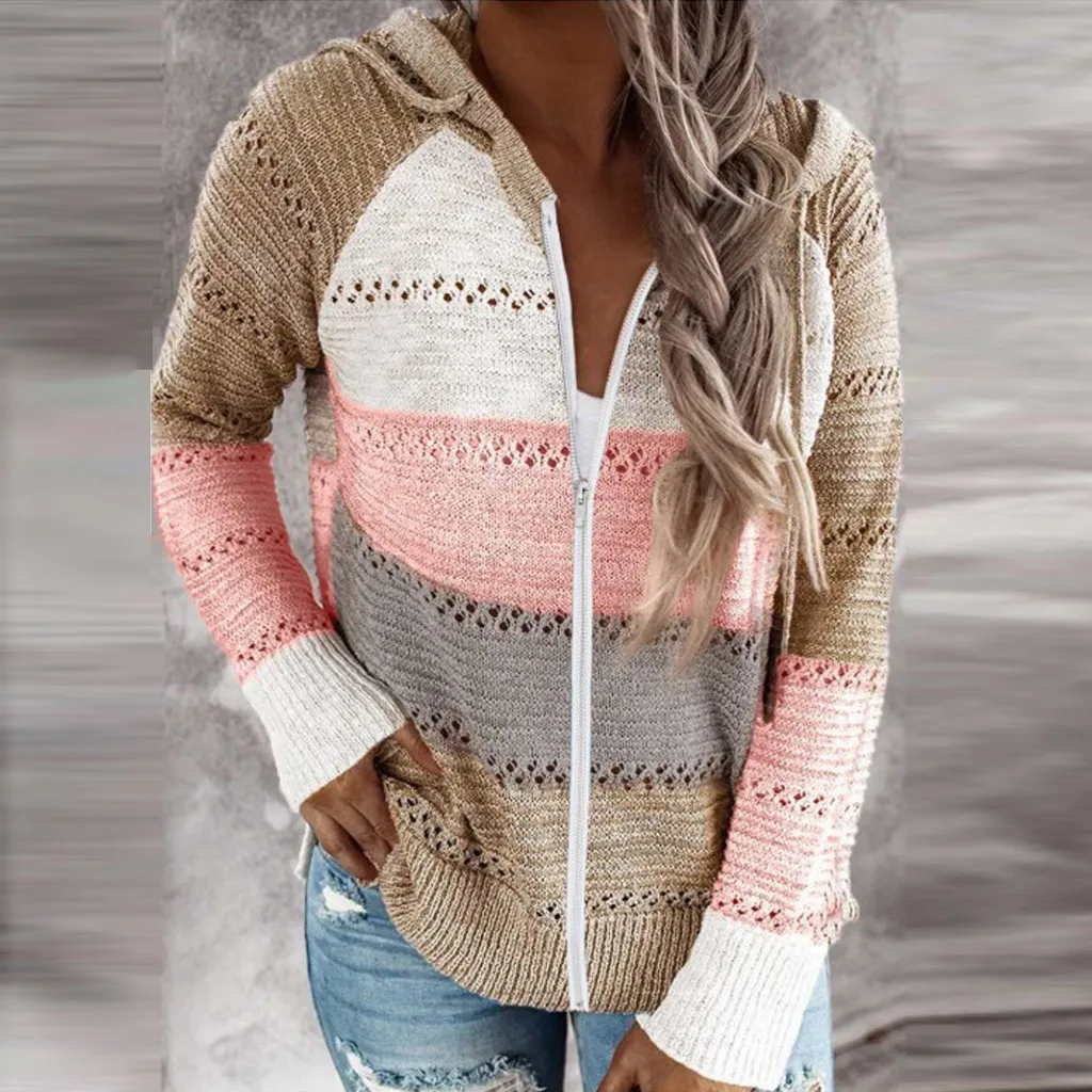 Hoodies Fashion Women Casual Patchwork Long Sleeves Hooded Sweatshirts Elegant Tops Autumn Knitting Zipper Hollow out Tops
Hoodies Fashion Women Casual Patchwork Long Sleeves Hooded Sweatshirts Elegant Tops Autumn Knitting Zipper Hollow out Tops
