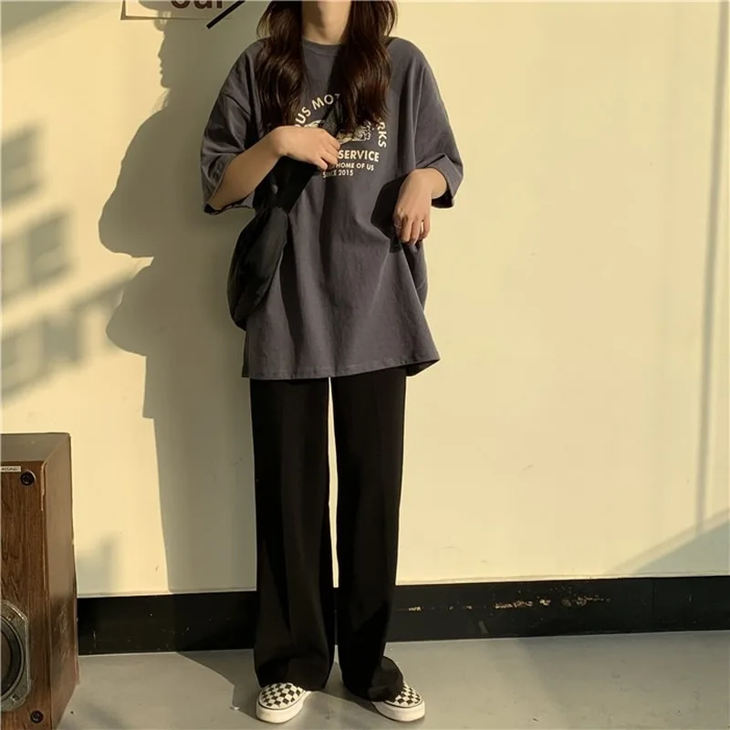 Женские футболки с коротким рукавом принтом в Корейском стиле Харадзюку