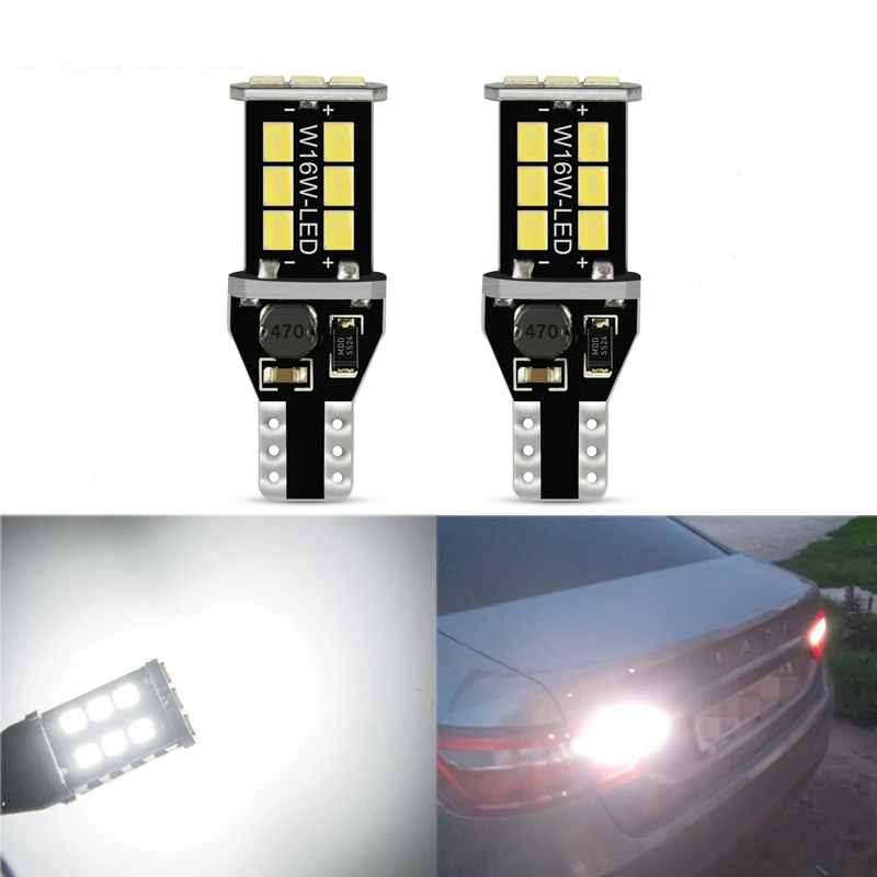 2x W16W T15 светодиодная автомобильная лампа заднего хода ксеноновая белая для Mitsubishi
