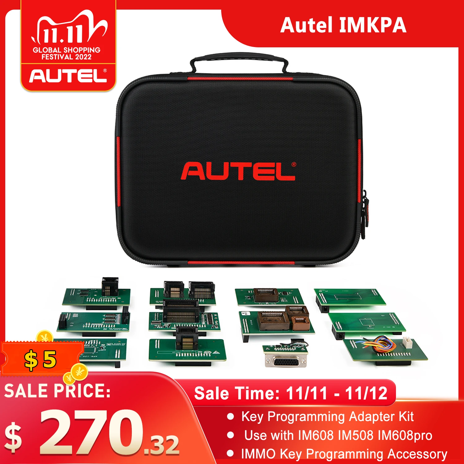 Autel IMKPA-это комплект адаптеров для программирования ключей и совместим с IM608 и IM508 с XP400Pro
Autel IMKPA-это комплект адаптеров для программирования ключей и совместим с IM608 и IM508 с XP400Pro
