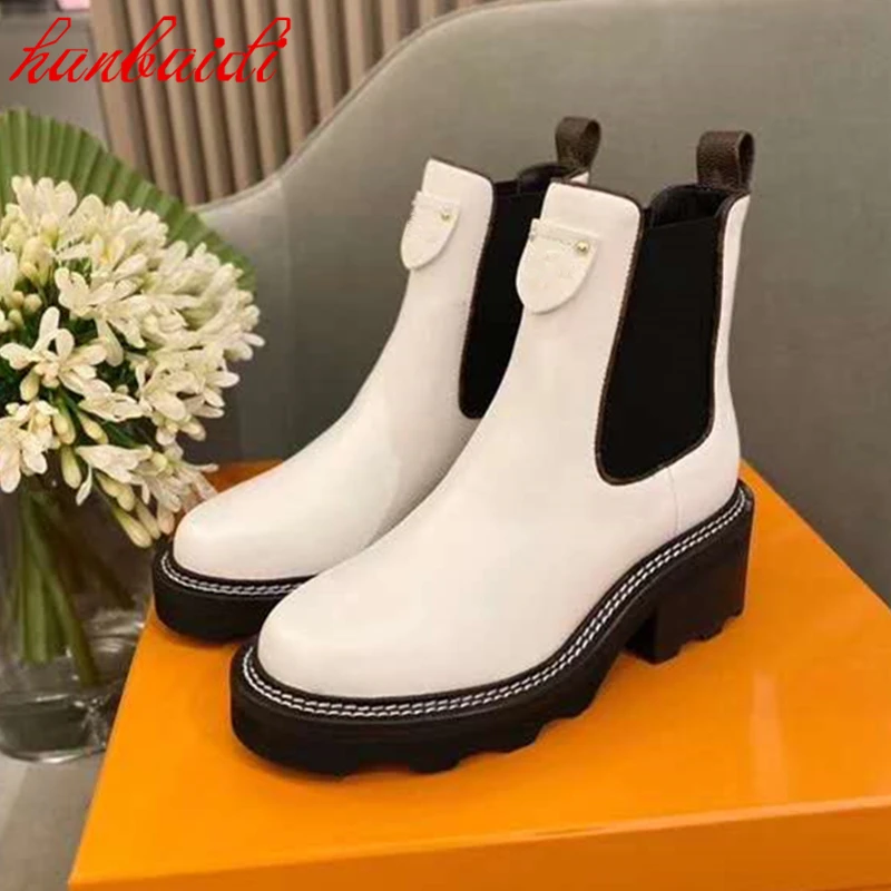 Женские ботильоны, модные короткие ботинки на толстой подошве, обувь без застежек из натуральной кожи, ботинки челси в британском стиле, обу... 
Женские ботильоны, модные короткие ботинки на толстой подошве, обувь без застежек из натуральной кожи, ботинки челси в британском стиле, обу...