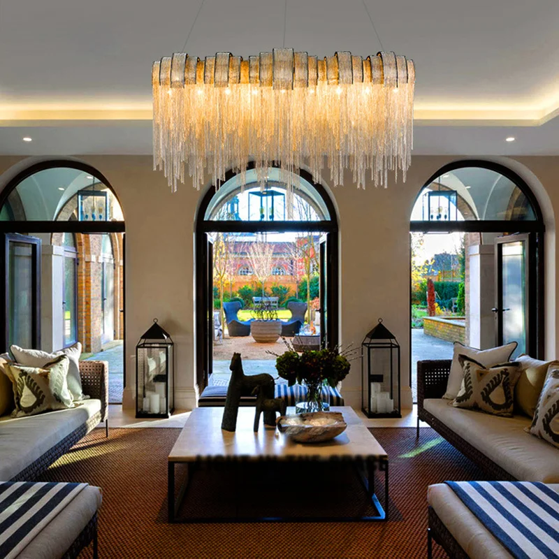 Modern Designer Nordic Lamp living room HanglampLuxury LOFT Tassel Chain Pendant Lights Aluminum Chain Pendant light fixtures
Modern Designer Nordic Lamp living room HanglampLuxury LOFT Tassel Chain Pendant Lights Aluminum Chain Pendant light fixtures