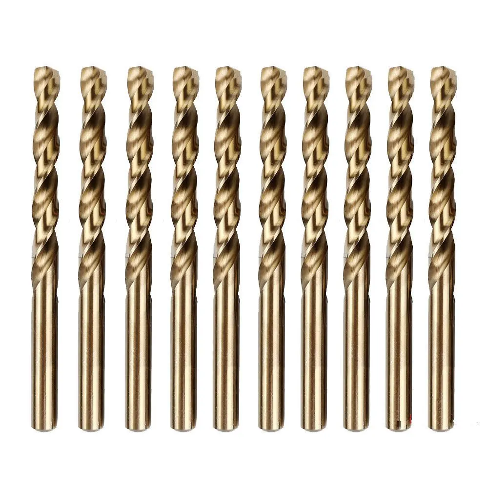 M35 Cobalt Drill Bit Set 10Pcs HSS Jobber Length Twist Drill Bit for Drilling on Hard Metal, Stainless Steel, Cast Iron
M35 Cobalt Drill Bit Set 10Pcs HSS Jobber Length Twist Drill Bit for Drilling on Hard Metal, Stainless Steel, Cast Iron
