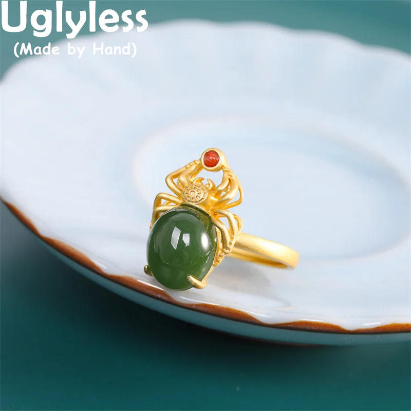 Кольцо женское из серебра 925 пробы, с зеленой яшмой, в виде паука
Кольцо женское из серебра 925 пробы, с зеленой яшмой, в виде паука