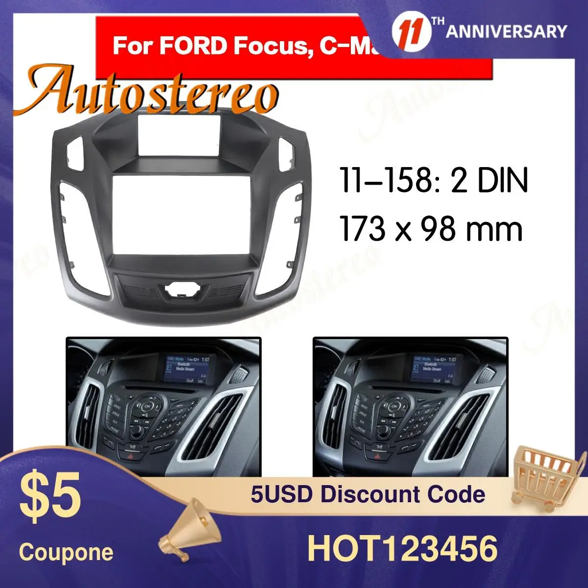 Car Fascia Dash Kit Panel Frame for 2011-2013 Ford Focus Audio Frame Installation Trim Dash Kit Panel Plate
Car Fascia Dash Kit Panel Frame for 2011-2013 Ford Focus Audio Frame Installation Trim Dash Kit Panel Plate