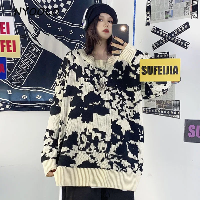 NYOOLO Harajuku streetwear jacquard O-neck long sleeve knitted sweaters women clothes Autumn winter loose pullovers sweaters top
NYOOLO Harajuku streetwear jacquard O-neck long sleeve knitted sweaters women clothes Autumn winter loose pullovers sweaters top