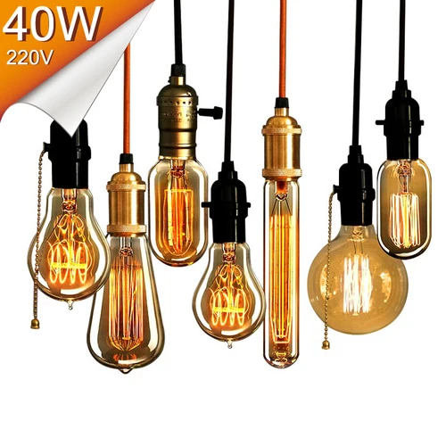 Edison Bulb E27 40W 220V ST64 G80 G95 G125 Retro Lamp Vintage light bulb Incandescent bulb Edison Lamp Pendant Light
Edison Bulb E27 40W 220V ST64 G80 G95 G125 Retro Lamp Vintage light bulb Incandescent bulb Edison Lamp Pendant Light