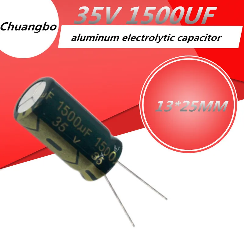 2pcs 35V1500UF 13*25MM Higt quality Aluminum electrolytic capacitor 1500UF 35V Low ESR/impedance high frequency 20%
2pcs 35V1500UF 13*25MM Higt quality Aluminum electrolytic capacitor 1500UF 35V Low ESR/impedance high frequency 20%