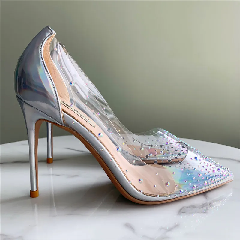 Luxury Crystal PVC Transparent Leather Stiletto High Heels Dress Wediing Shoes Woman Pointed Toe Simple Office Shoes Lady Pumps
Luxury Crystal PVC Transparent Leather Stiletto High Heels Dress Wediing Shoes Woman Pointed Toe Simple Office Shoes Lady Pumps