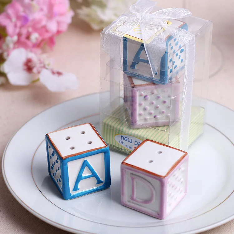 DHL Free "New Baby on the Block" Ceramic Baby Blocks Salt & Pepper Shakers Wedding Decoration Gifts Favors 30 set
DHL Free "New Baby on the Block" Ceramic Baby Blocks Salt & Pepper Shakers Wedding Decoration Gifts Favors 30 set