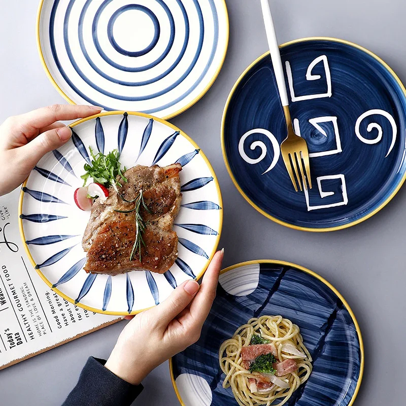 Японский керамическая тарелка, из костяного фарфора столовые сервизы суши фруктовый салат десертные тарелки сервировочные подносы декора... 
Японский керамическая тарелка, из костяного фарфора столовые сервизы суши фруктовый салат десертные тарелки сервировочные подносы декора...