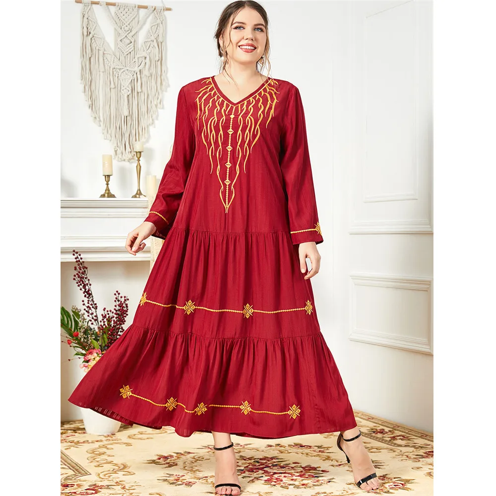 Женское длинное платье с этнической вышивкой, Дубайский кафтан, турецкий кафтан, вечерняя одежда 
Женское длинное платье с этнической вышивкой, Дубайский кафтан, турецкий кафтан, вечерняя одежда