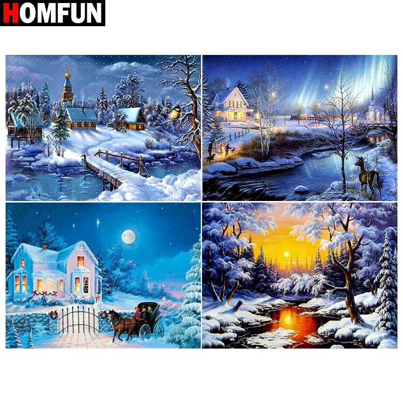 Картина из квадратных и круглых страз HOMFUN, 5D алмазная вышивка «Зимний Снежный дом», экологичные поделки, домашний декор
Картина из квадратных и круглых страз HOMFUN, 5D алмазная вышивка «Зимний Снежный дом», экологичные поделки, домашний декор