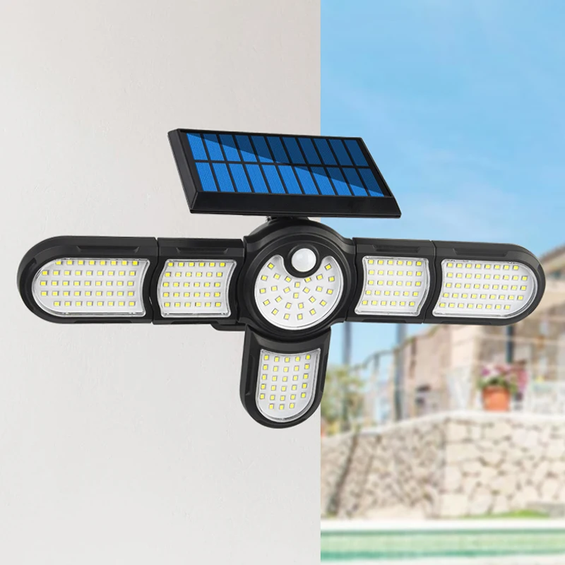 

LED Outdoor Garden Solar Lamp Multiple Heads Lighting Lawn Ground Light Motion Sensor Human Induction 3 Modes Spotlights