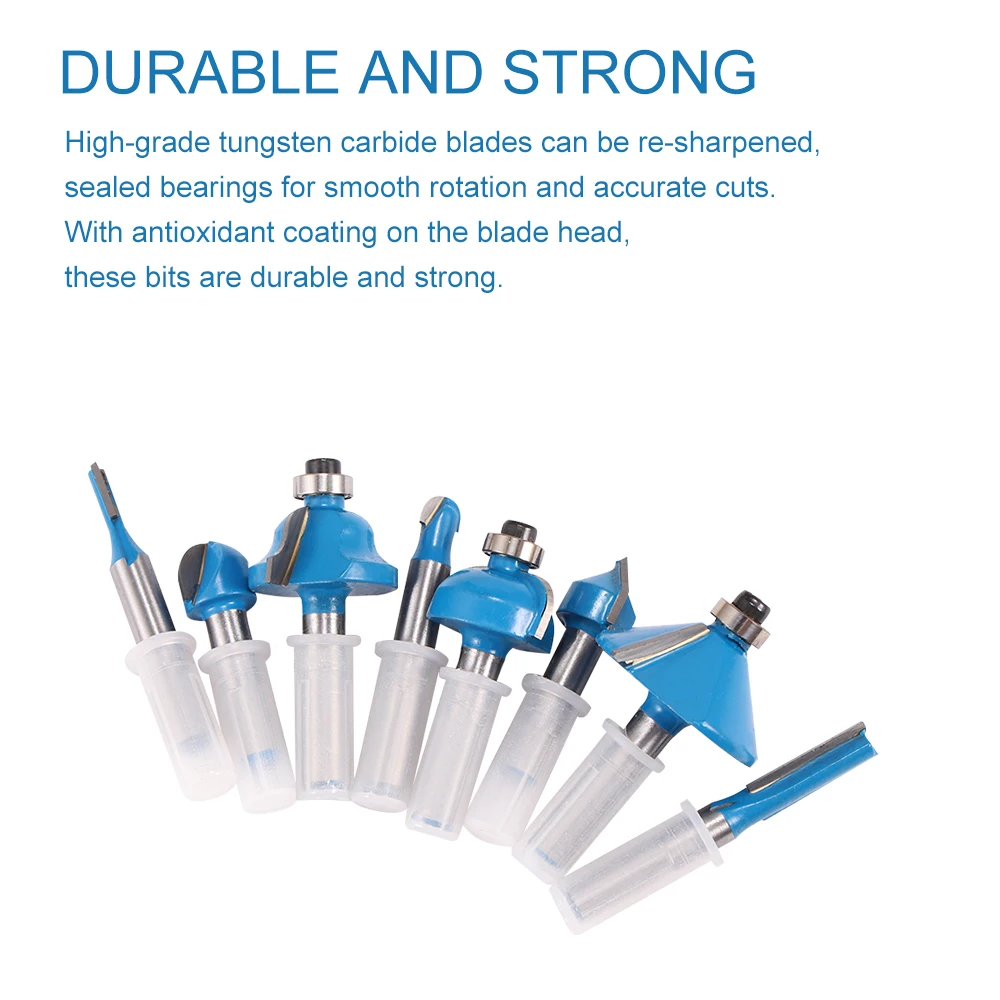 15pcs Milling Cutter Router Bit Set 1/4" Shank Wood Cutter Carbide Shank Mill Woodworking Trimming Engraving Cutting Tools
15pcs Milling Cutter Router Bit Set 1/4" Shank Wood Cutter Carbide Shank Mill Woodworking Trimming Engraving Cutting Tools