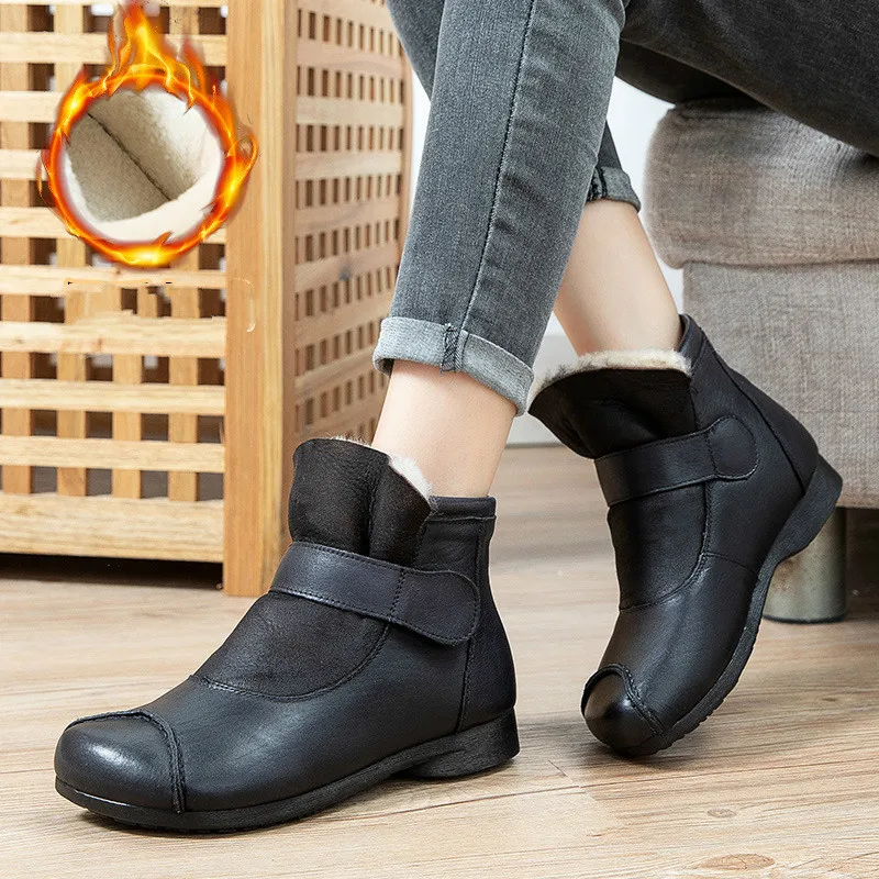 YourSeason 2021 Winter Ladies Genuine Leather Boots Hook Loop Round Toe Flat With Sewing Handmade Women Vintage Platform Shoes
YourSeason 2021 Winter Ladies Genuine Leather Boots Hook Loop Round Toe Flat With Sewing Handmade Women Vintage Platform Shoes