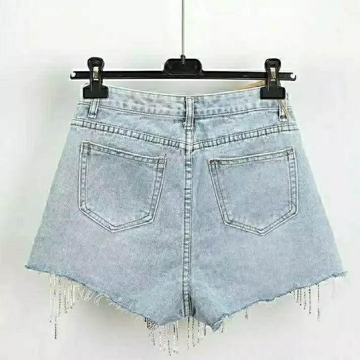 Fringed Chain Jeans Women 2021 Summer New High Waist Slim Sexy Shorts European and American Style Heavy Industry Beading Tide
Fringed Chain Jeans Women 2021 Summer New High Waist Slim Sexy Shorts European and American Style Heavy Industry Beading Tide