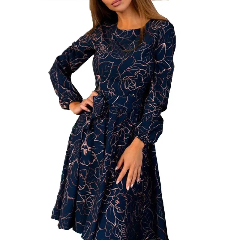 Autumn Winter Print A-line Party Vestidos Women Clothing Slim Long Sleeve O Neck Knee Length Dresses Vintage Midi Dresses 2020
Autumn Winter Print A-line Party Vestidos Women Clothing Slim Long Sleeve O Neck Knee Length Dresses Vintage Midi Dresses 2020