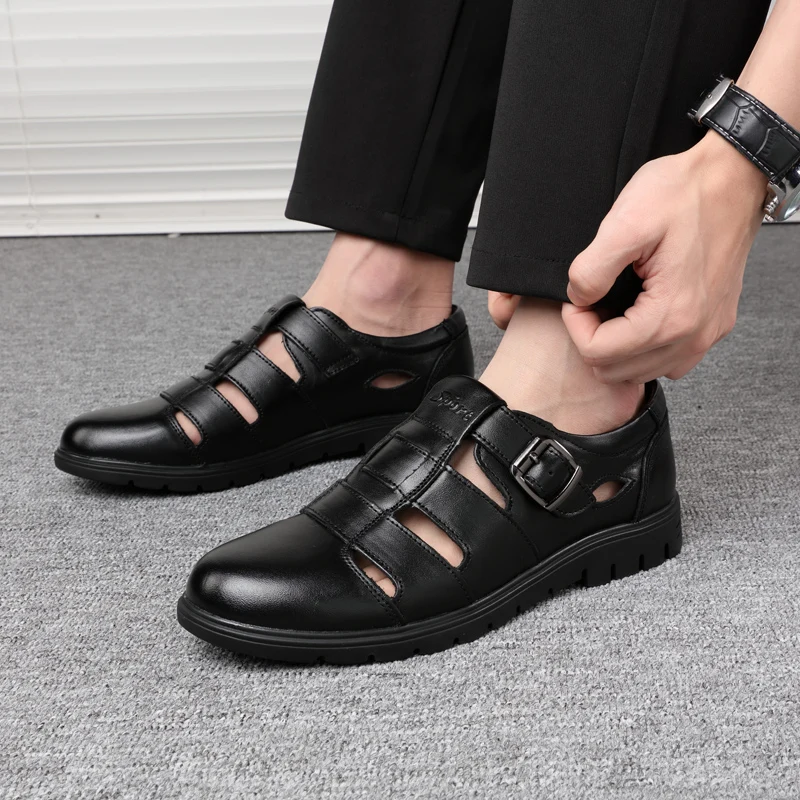 Genuine Leather Mens Sandals Summer Shoes Men Casual Bussiness Dress Leather Sandals Men New Fashion Sandali Gladiatore Uomo
Genuine Leather Mens Sandals Summer Shoes Men Casual Bussiness Dress Leather Sandals Men New Fashion Sandali Gladiatore Uomo