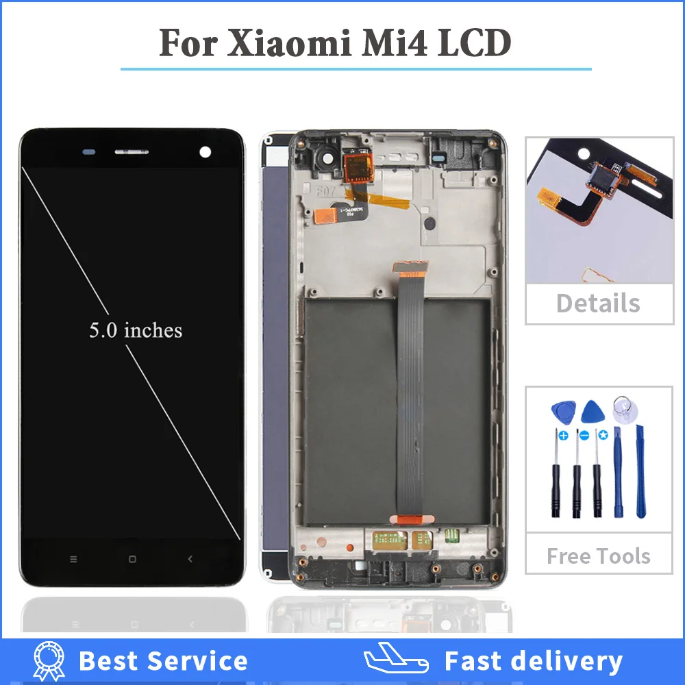 Фото ЖК дисплей для Xiaomi m4 mi 4 сменный сенсорный экран 5 0 дюйма 100% - купить