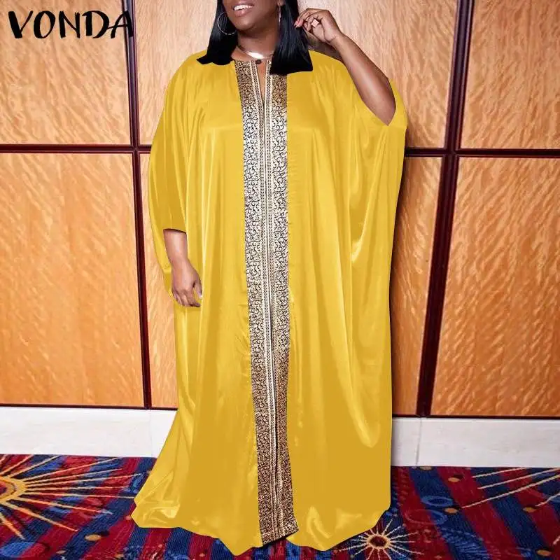 Autumn 3/4 Sleeve Vintage Patchwork Maxi Dresses VONDA Women Party Printed Dress Sexy V Neck Bohemian Vestidos Holiday Robe
Autumn 3/4 Sleeve Vintage Patchwork Maxi Dresses VONDA Women Party Printed Dress Sexy V Neck Bohemian Vestidos Holiday Robe