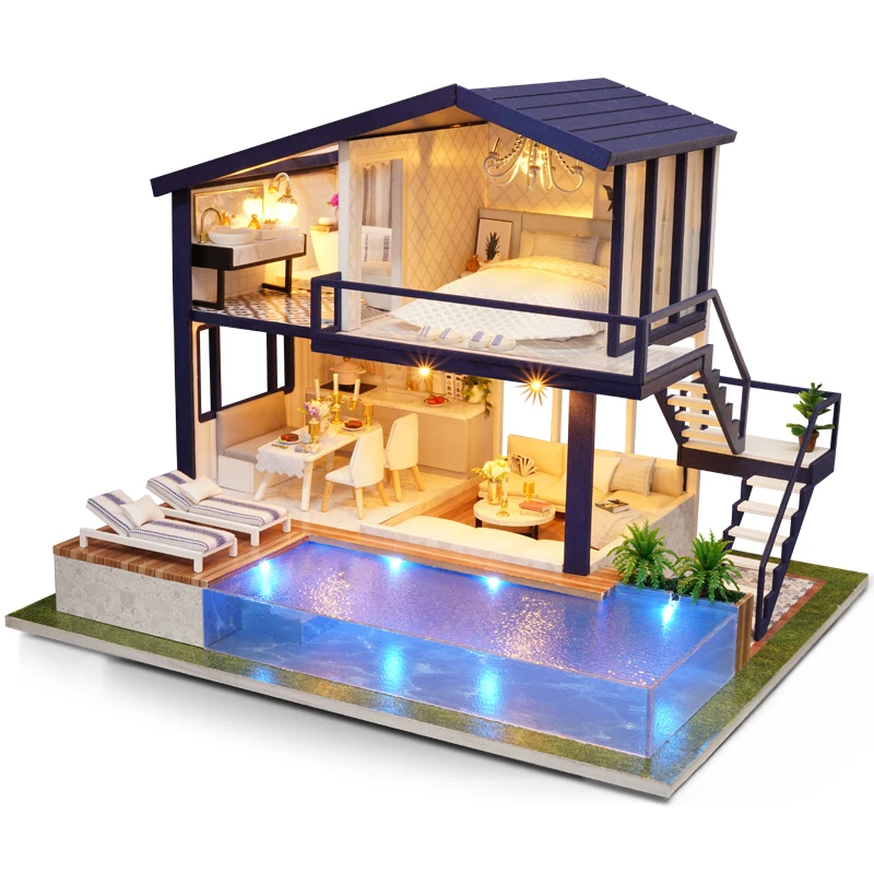 DIY Doll House Wooden Doll Houses Miniature Dollhouse Furniture Kit with LED Toys for Children Christmas Gift A66
DIY Doll House Wooden Doll Houses Miniature Dollhouse Furniture Kit with LED Toys for Children Christmas Gift A66