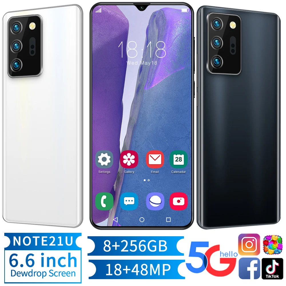 Note21U 6.6Inch 8GB 256GB Smartphones 18MP+48MP Android 10 5000mAh Ten Core Really 5G Dual SIM Global Version Telefon
Note21U 6.6Inch 8GB 256GB Smartphones 18MP+48MP Android 10 5000mAh Ten Core Really 5G Dual SIM Global Version Telefon