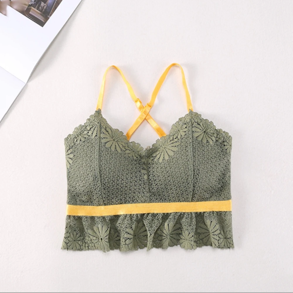 Women Summer Lace Floral Wrapped Chest Bralet Vest Without Steel Ring Gathered V-neck Underwear Tube Top
Women Summer Lace Floral Wrapped Chest Bralet Vest Without Steel Ring Gathered V-neck Underwear Tube Top