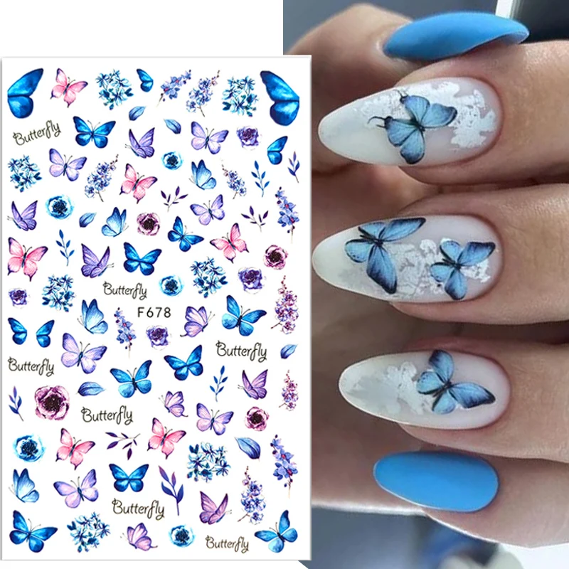 Blue Butterfly 3D Nail Stickers Spring Theme Colorful Flowers Leaves Self Ashesive Sliders Nail Decals DIY Manicure Accessories
Blue Butterfly 3D Nail Stickers Spring Theme Colorful Flowers Leaves Self Ashesive Sliders Nail Decals DIY Manicure Accessories