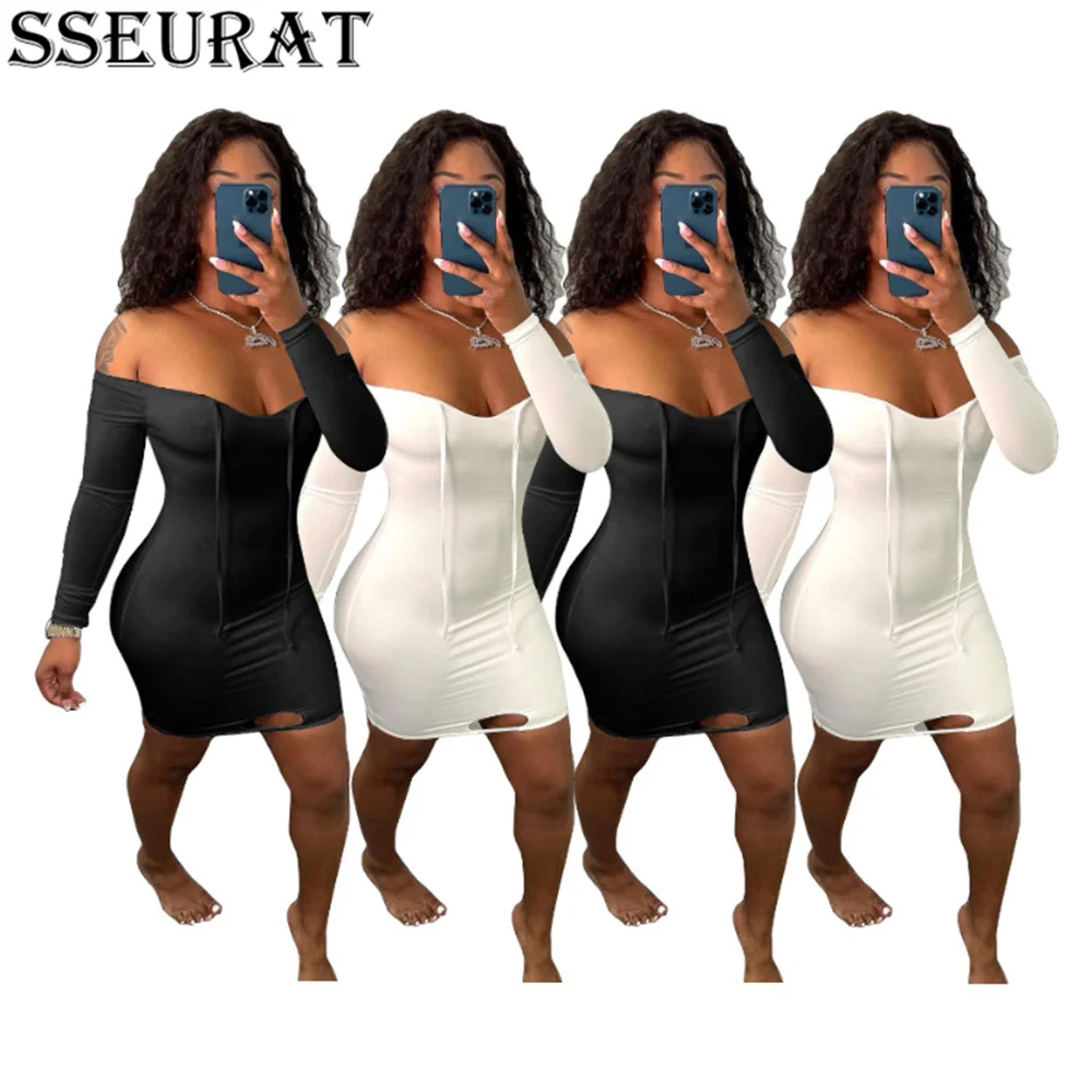 SSEURAT Women Long Sleeve Off Shoulder Solid Slim Mini Dress Sexy Fashion Summer Outfis 2021
SSEURAT Women Long Sleeve Off Shoulder Solid Slim Mini Dress Sexy Fashion Summer Outfis 2021