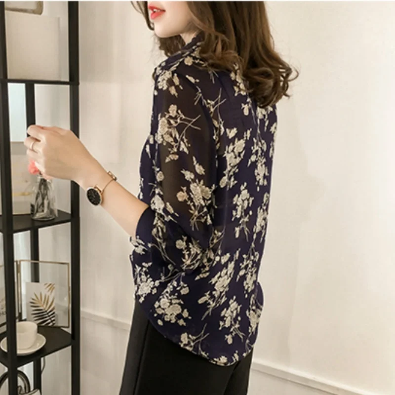 Women Shirt Floral Blouse Sheer Lady Button Down Tops Casual Long Sleeve Multicolor Turn-down Collar Base Cotton Shirt 936-015
Women Shirt Floral Blouse Sheer Lady Button Down Tops Casual Long Sleeve Multicolor Turn-down Collar Base Cotton Shirt 936-015