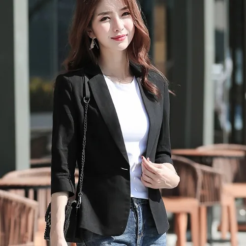 Cotton and hemp small suit jacket women's short 2021 spring new Korean slim fit 7 / sleeve casual thin suit
Cotton and hemp small suit jacket women's short 2021 spring new Korean slim fit 7 / sleeve casual thin suit