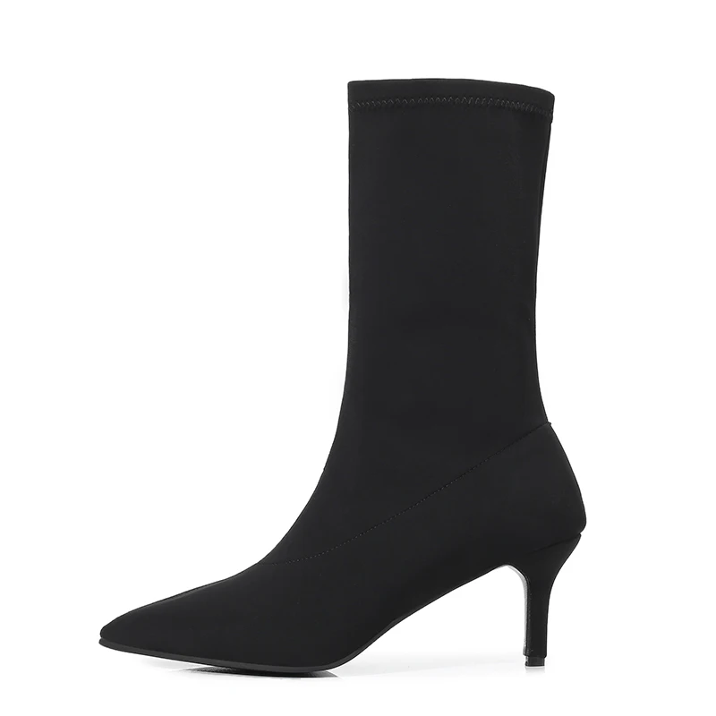 2021 Autumn Winter New Pointed High-heeled Short Boots Women's Stiletto High-heeled Stretch Boots Thin Single Boots
2021 Autumn Winter New Pointed High-heeled Short Boots Women's Stiletto High-heeled Stretch Boots Thin Single Boots