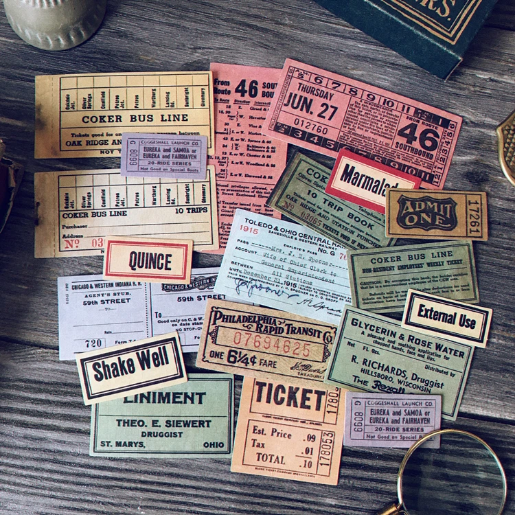 19 PCS\SET Colored Retro Ticket Vintage Llabel Material Diy Ablum Diary Scrapbooking Label Card Making Stationery Junk Journal
19 PCS\SET Colored Retro Ticket Vintage Llabel Material Diy Ablum Diary Scrapbooking Label Card Making Stationery Junk Journal