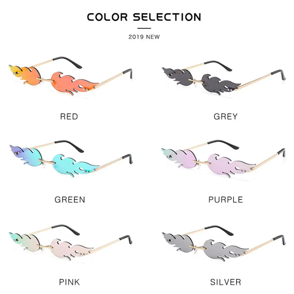 Модные солнечные очки в форме огненного пламени для женщин и мужчин, солнечные очки без оправы в форме волны, защита от УФ 400, роскошные актуа...
Модные солнечные очки в форме огненного пламени для женщин и мужчин, солнечные очки без оправы в форме волны, защита от УФ 400, роскошные актуа...