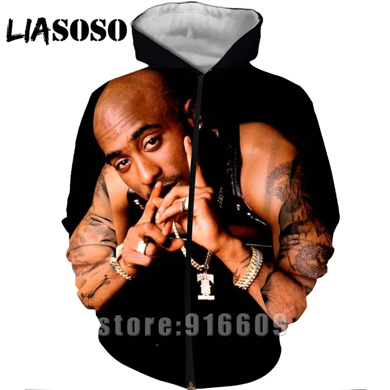 Спортивный костюм Tupac 2Pac в стиле 90 х Харадзюку толстовка с 3D принтом Свитшот рок