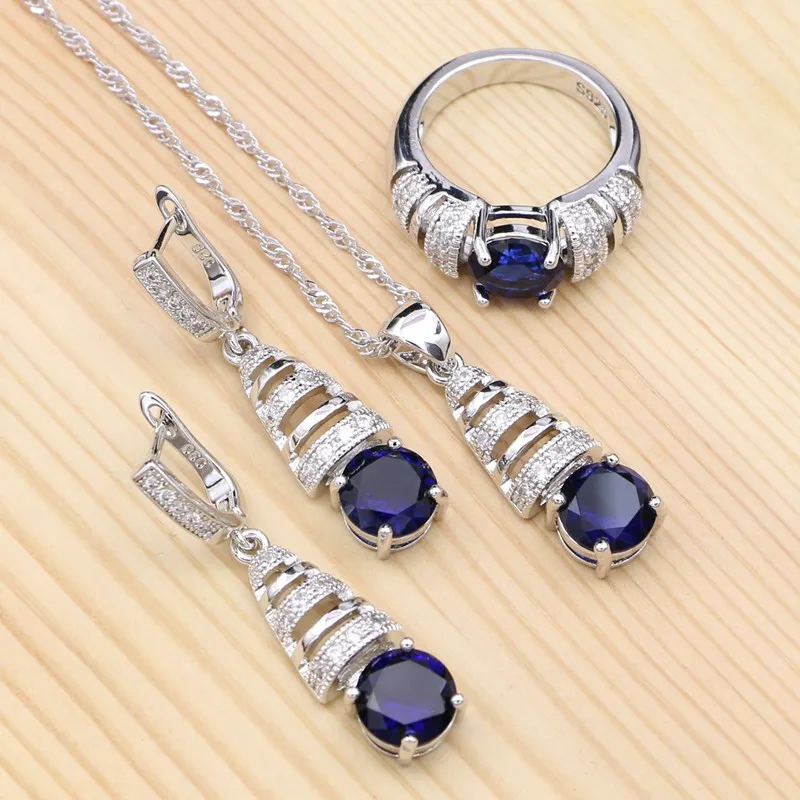 925 Sterling Silver Jewelry Sets For Women Blue Cubic Zirconia Party Accessories Pendant Necklace Ring Earrings Set
925 Sterling Silver Jewelry Sets For Women Blue Cubic Zirconia Party Accessories Pendant Necklace Ring Earrings Set