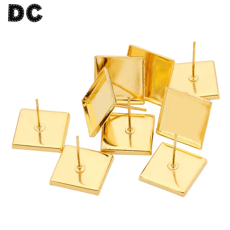 50pcs/lot Gold Color Copper Stud Earrings Setting Square Cabochon Base Blank Tray For 12mm Cabochon Cameo DIY Earring Making
50pcs/lot Gold Color Copper Stud Earrings Setting Square Cabochon Base Blank Tray For 12mm Cabochon Cameo DIY Earring Making