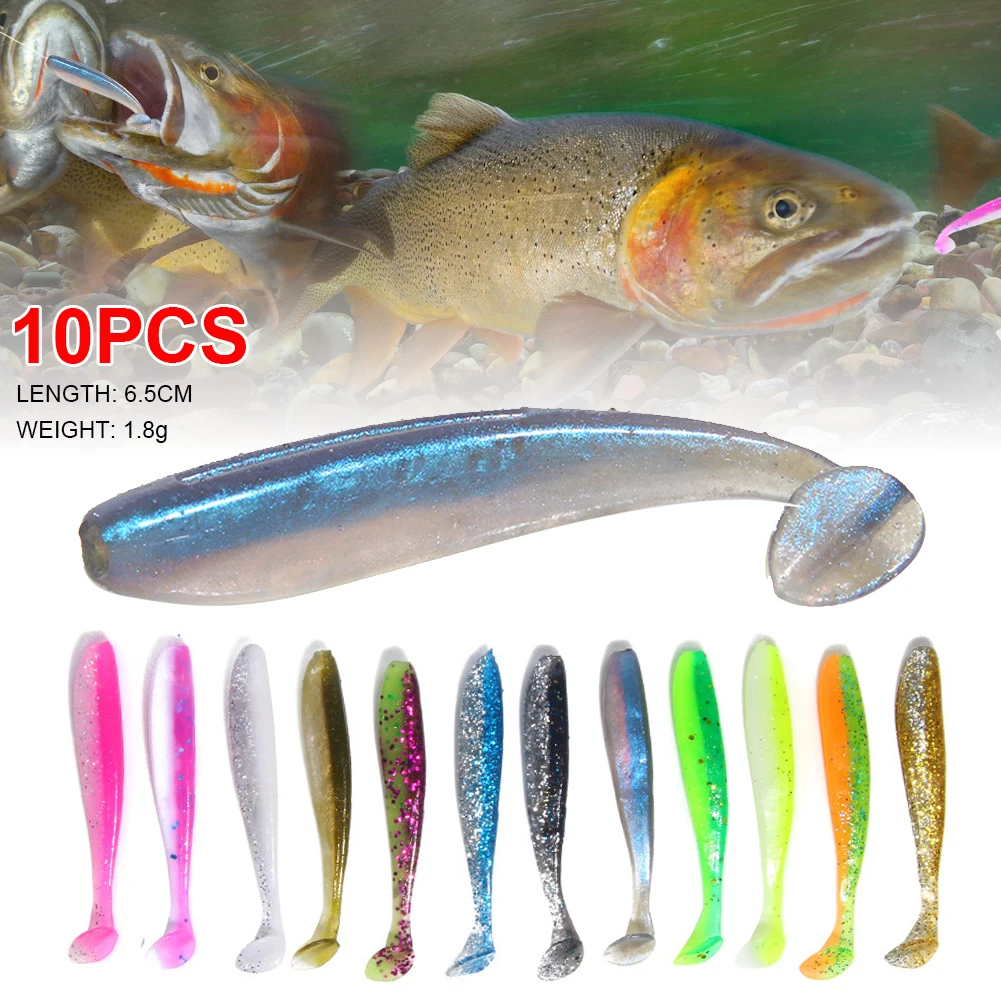 10pcs Fishing Lure Soft Bait Silicone Bait 6.5cm T Tail Artificial Bait Paddle Tail Freshwater Saltwater Fishing Accessories
10pcs Fishing Lure Soft Bait Silicone Bait 6.5cm T Tail Artificial Bait Paddle Tail Freshwater Saltwater Fishing Accessories