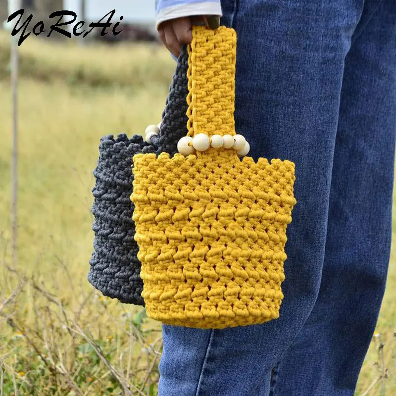 YoReAi Straw Weave Bucket Bags Rattan Women Summer Beach Cotton Weaves Bag Handbags Totes Casual Hand Pack Beaded Mini Handbag 
YoReAi Straw Weave Bucket Bags Rattan Women Summer Beach Cotton Weaves Bag Handbags Totes Casual Hand Pack Beaded Mini Handbag