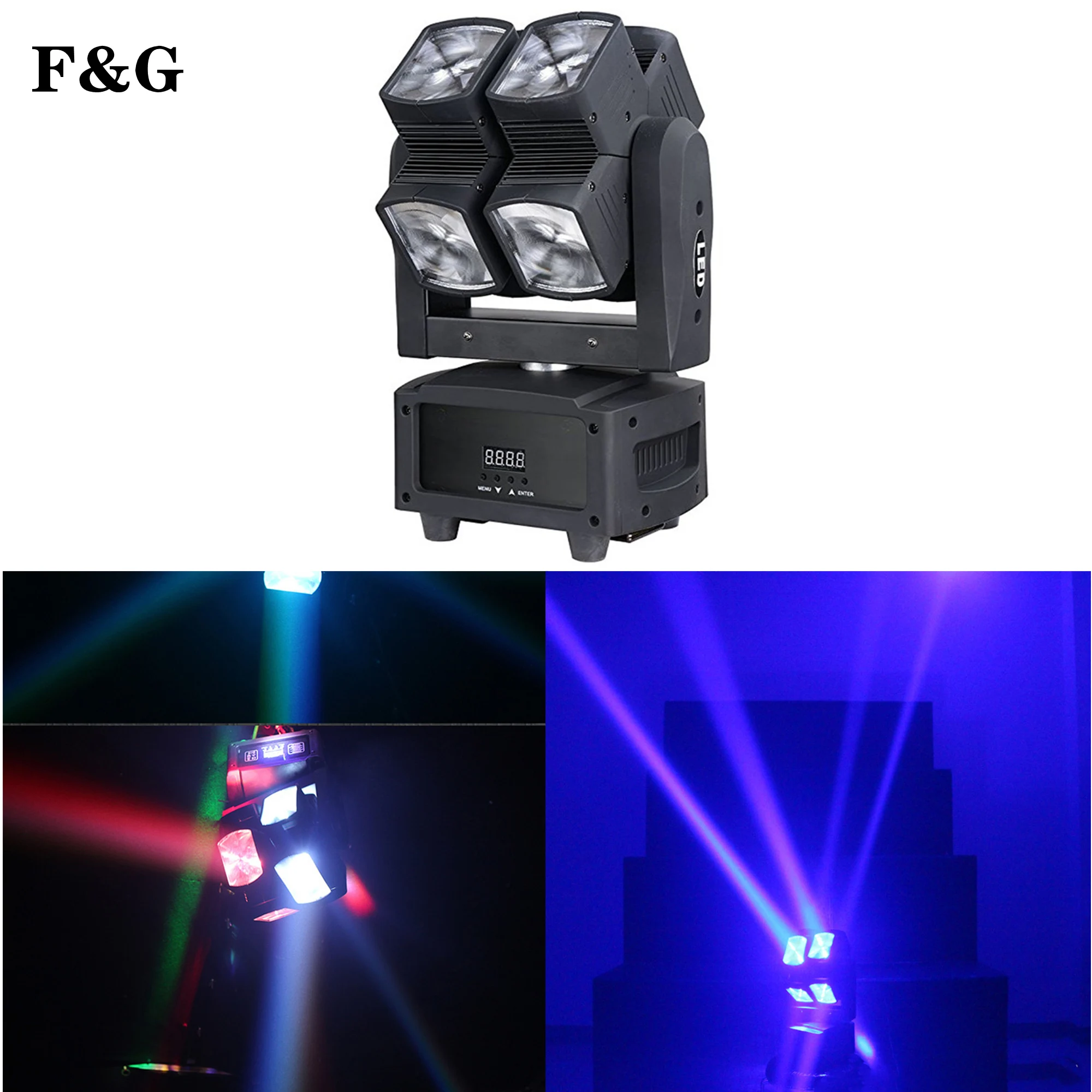 F&G Stage Light DMX LED 8x10W RGBW 4 in 1 Moving Head Light Hot Wheel Infinite Rotation LED Beam Stage KTV DJ Party Wedding
F&G Stage Light DMX LED 8x10W RGBW 4 in 1 Moving Head Light Hot Wheel Infinite Rotation LED Beam Stage KTV DJ Party Wedding