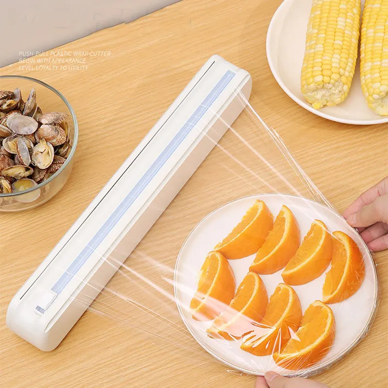 Plastic Food Wrap Dispenser Professional Sharp Cutter Storage Holder Fixing Cling Film Foil Cutter Kitchen Accessories Tools
Plastic Food Wrap Dispenser Professional Sharp Cutter Storage Holder Fixing Cling Film Foil Cutter Kitchen Accessories Tools
