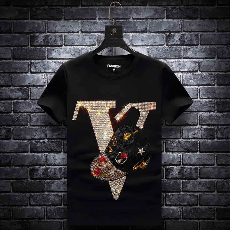 Summer Fashion T Shirt Men Rhinestones Short Sleeve Tshirt Men Casual O-neck Tee Shirt Homme Camisetas Hombre Poleras Hombre
Summer Fashion T Shirt Men Rhinestones Short Sleeve Tshirt Men Casual O-neck Tee Shirt Homme Camisetas Hombre Poleras Hombre