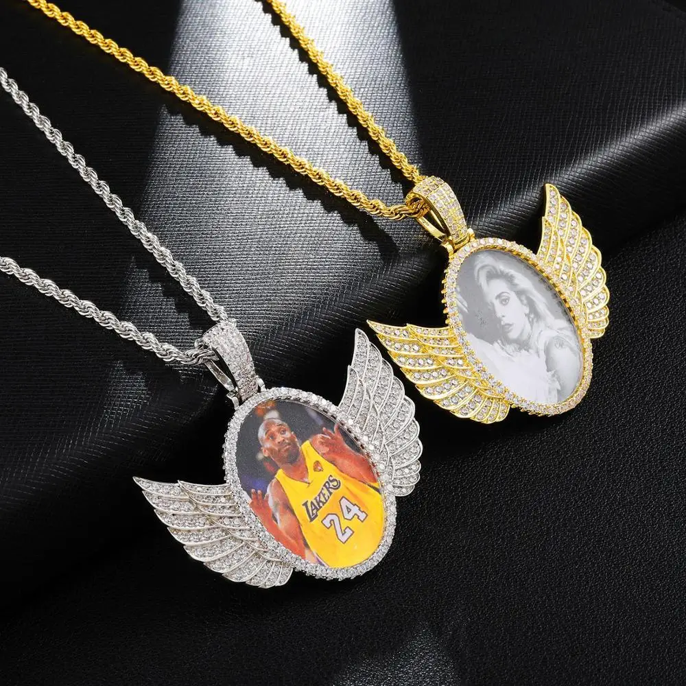Gold Custom Made Photo With iced out wings Medallions Necklace & Pendant Tennis Chain Cubic Zircon Men's Hip hop Jewelry
Gold Custom Made Photo With iced out wings Medallions Necklace & Pendant Tennis Chain Cubic Zircon Men's Hip hop Jewelry